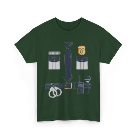 Police Costume Police Officer T-Shirt - Forest Green