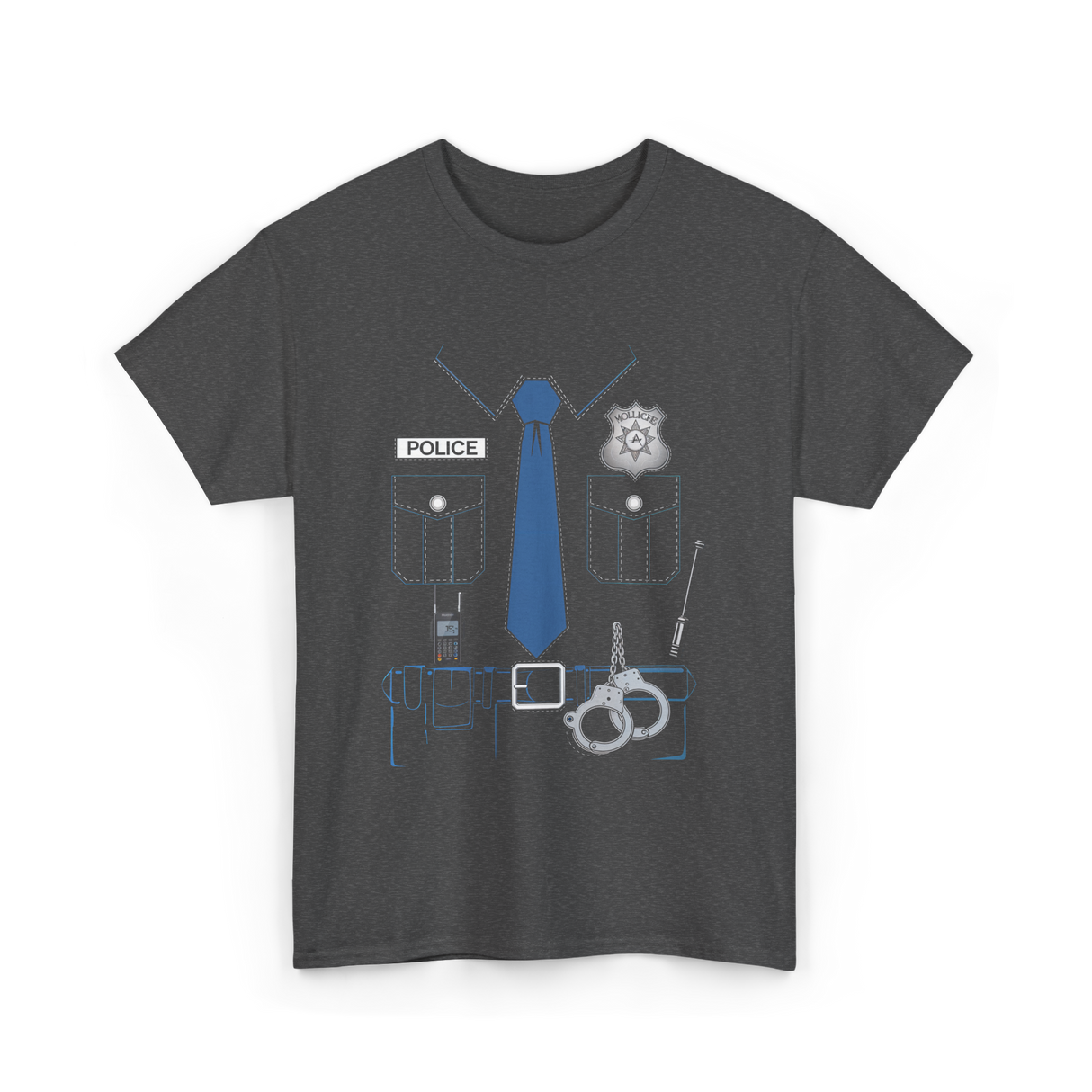 Police Costume Police Officer T-Shirt - Dark Heather