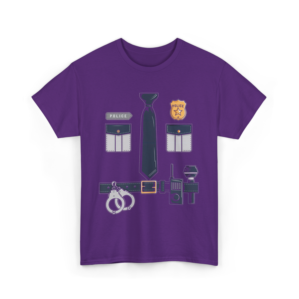 Police Costume Police Officer T-Shirt - Purple