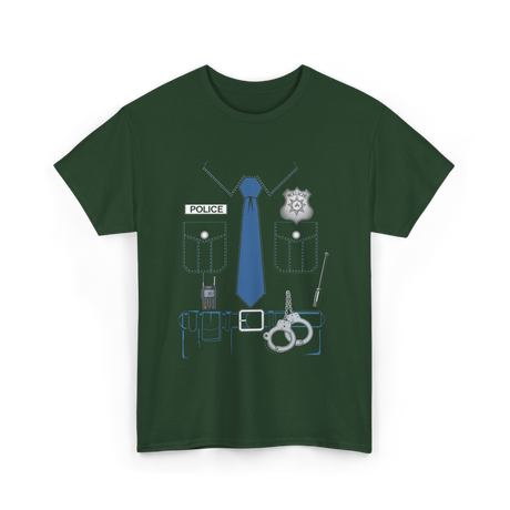 Police Costume Police Officer T-Shirt - Forest Green