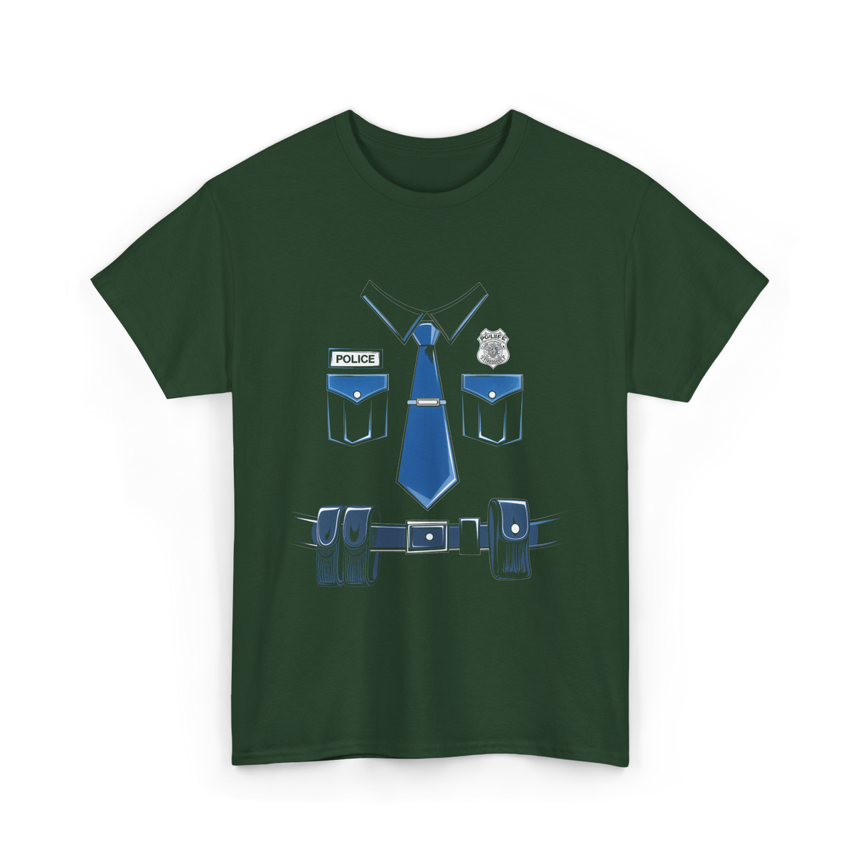 Police Costume Police Officer T-Shirt - Forest Green