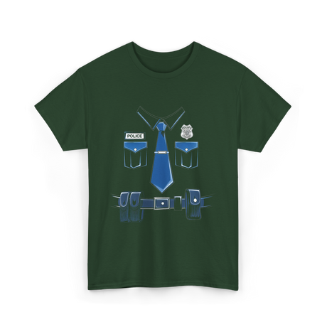 Police Costume Police Officer T-Shirt - Forest Green