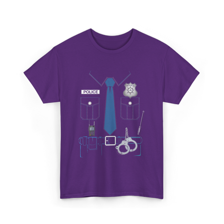 Police Costume Police Officer T-Shirt - Purple