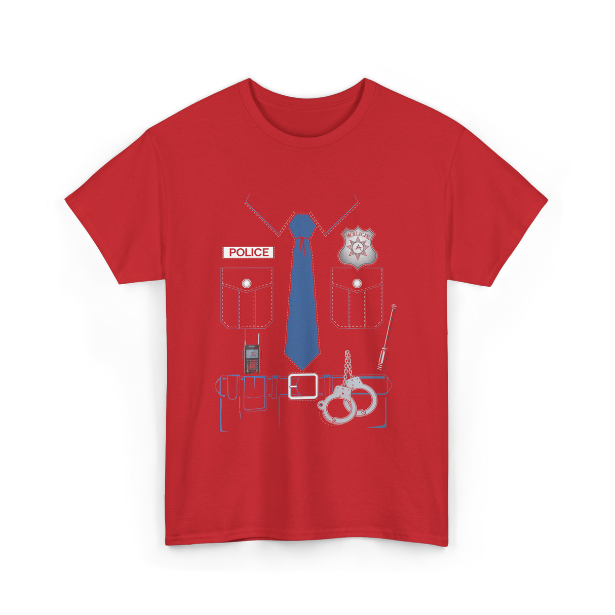 Police Costume Police Officer T-Shirt - Red