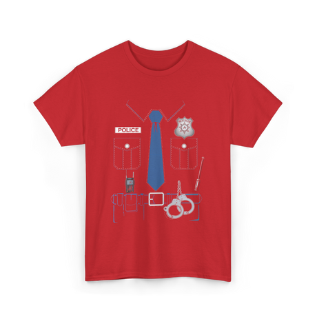 Police Costume Police Officer T-Shirt - Red