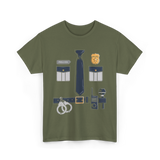 Police Costume Police Officer T-Shirt - Military Green