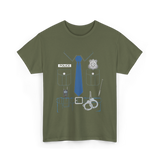 Police Costume Police Officer T-Shirt - Military Green