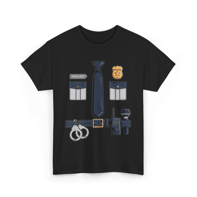 Police Costume Police Officer T-Shirt - Black