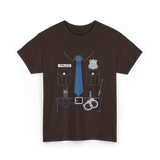 Police Costume Police Officer T-Shirt - Dark Chocolate