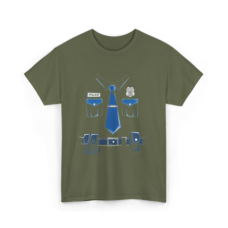 Police Costume Police Officer T-Shirt - Military Green