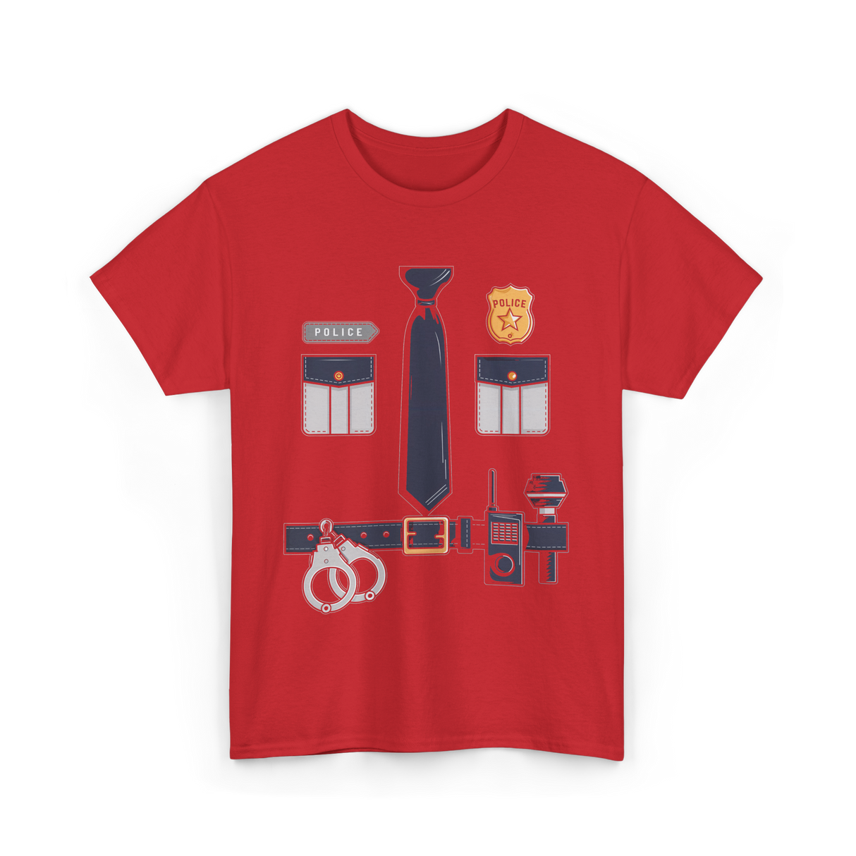 Police Costume Police Officer T-Shirt - Red