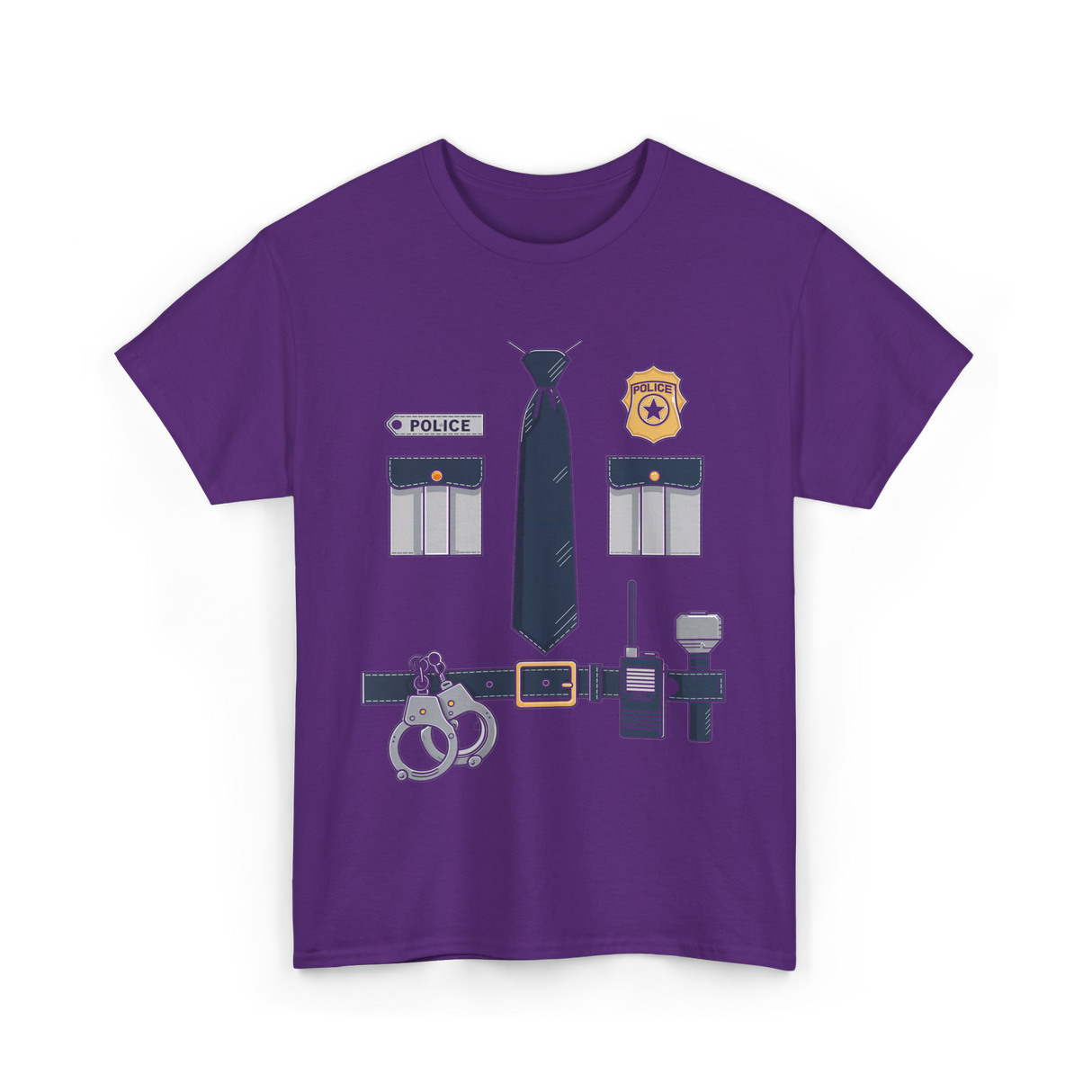 Police Costume Police Uniform T-Shirt - Purple