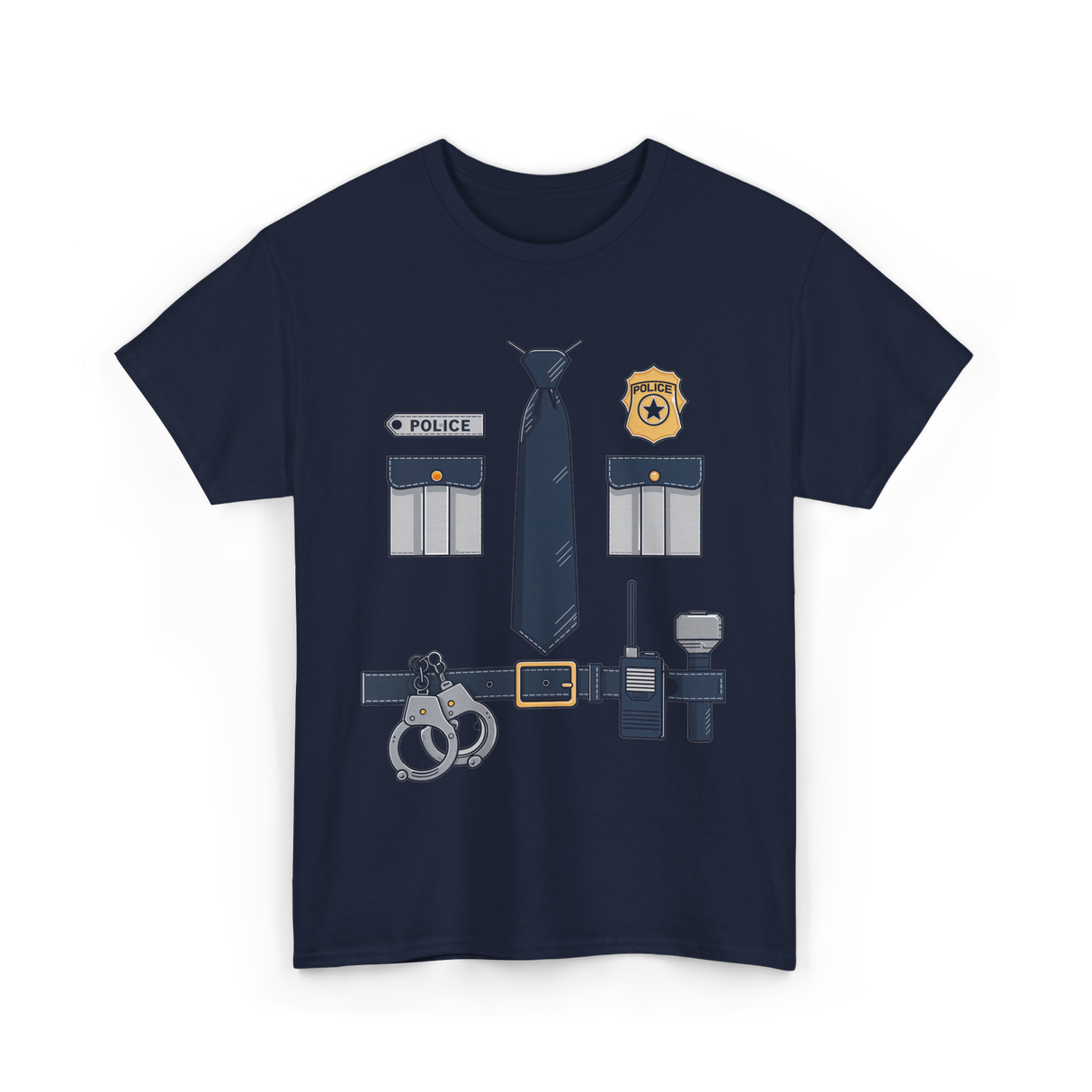 Police Costume Police Uniform T-Shirt - Navy