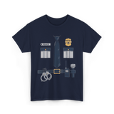 Police Costume Police Uniform T-Shirt - Navy