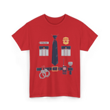 Police Costume Police Uniform T-Shirt - Red