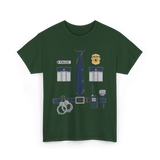 Police Costume Police Uniform T-Shirt - Forest Green