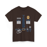 Police Costume Police Uniform T-Shirt - Dark Chocolate