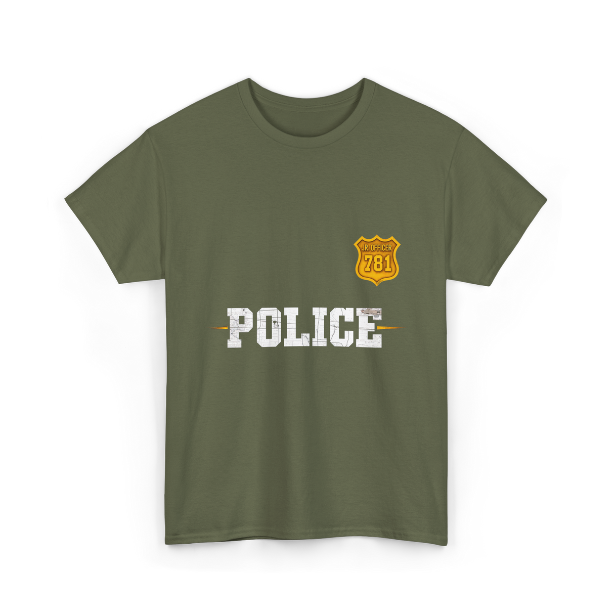 Police Jr Officer Police Badge T-Shirt - Military Green