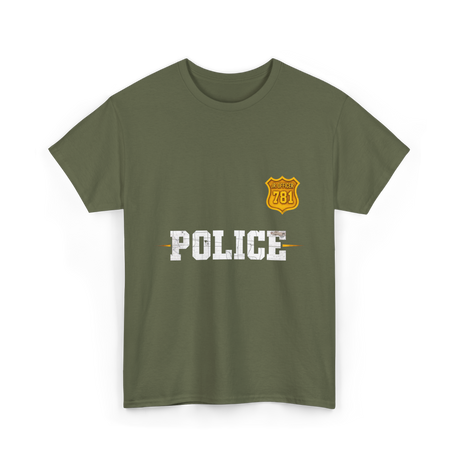 Police Jr Officer Police Badge T-Shirt - Military Green