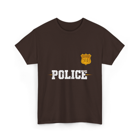 Police Jr Officer Police Badge T-Shirt - Dark Chocolate