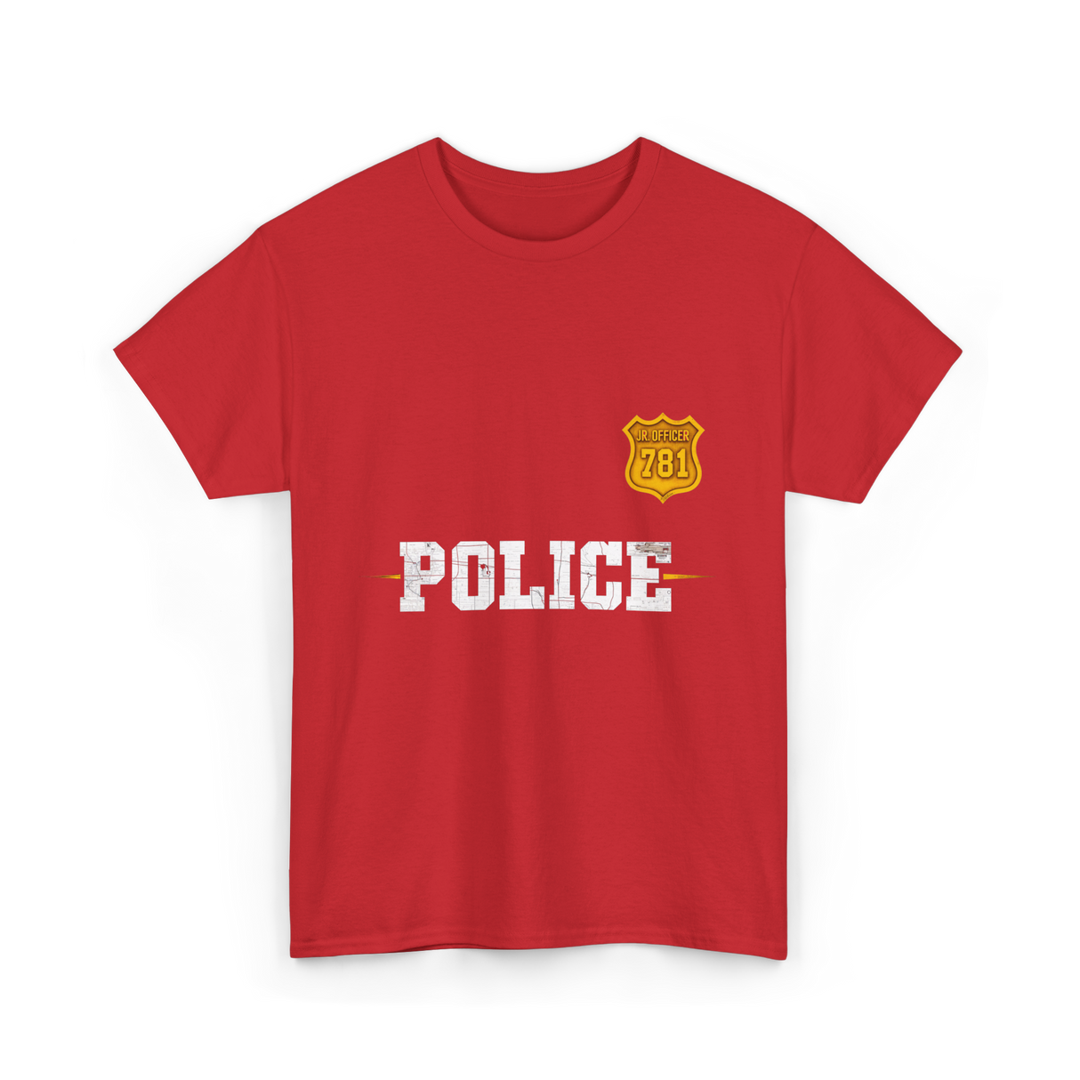 Police Jr Officer Police Badge T-Shirt - Red