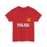 Police Jr Officer Police Badge T-Shirt - Red