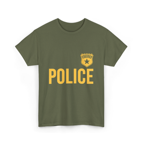 Police Officer Badge Police Officer T-Shirt - Military Green