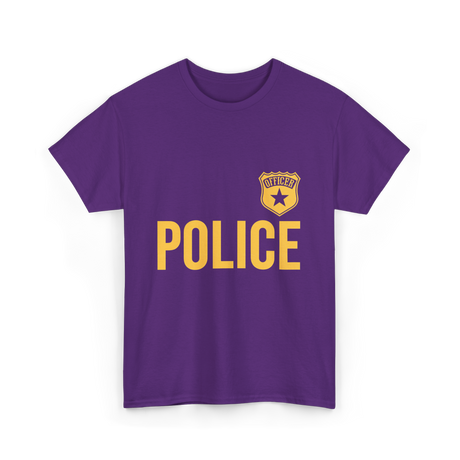 Police Officer Badge Police Officer T-Shirt - Purple