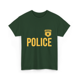 Police Officer Badge Police Officer T-Shirt - Forest Green