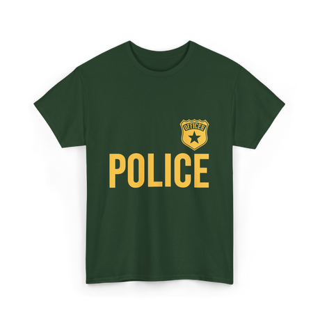 Police Officer Badge Police Officer T-Shirt - Forest Green