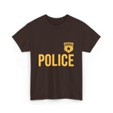 Police Officer Badge Police Officer T-Shirt - Dark Chocolate