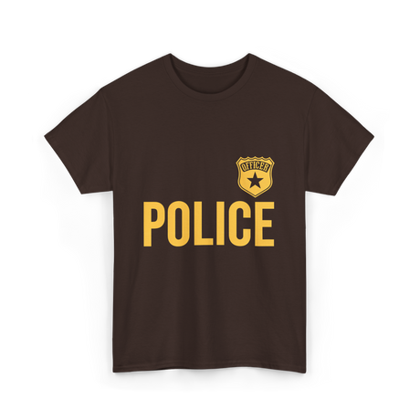 Police Officer Badge Police Officer T-Shirt - Dark Chocolate