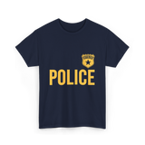 Police Officer Badge Police Officer T-Shirt - Navy