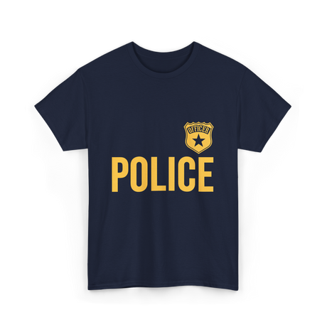 Police Officer Badge Police Officer T-Shirt - Navy