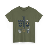 Police Officer Costume Police Badge T-Shirt - Military Green