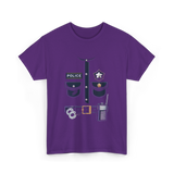 Police Officer Costume Police Badge T-Shirt - Purple