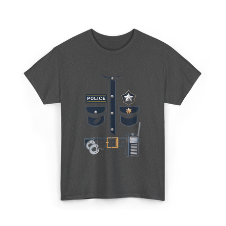 Police Officer Costume Police Badge T-Shirt - Dark Heather