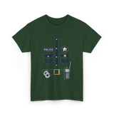 Police Officer Costume Police Badge T-Shirt - Forest Green