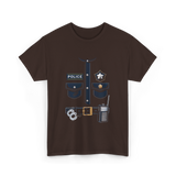 Police Officer Costume Police Badge T-Shirt - Dark Chocolate