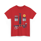 Police Officer Costume Police Gear T-Shirt - Red