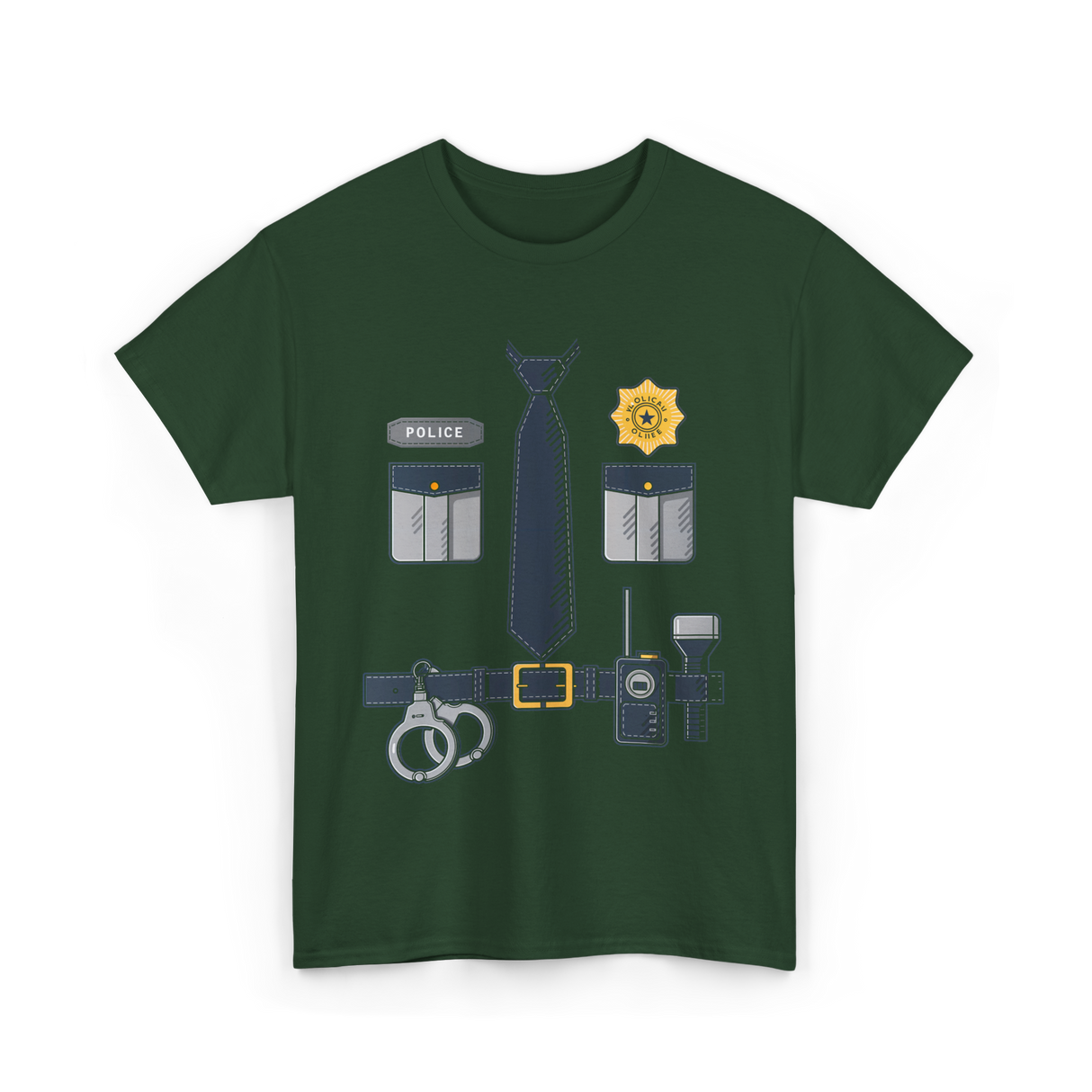 Police Officer Costume Police Gear T-Shirt - Forest Green