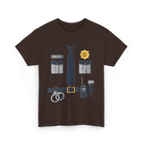 Police Officer Costume Police Gear T-Shirt - Dark Chocolate