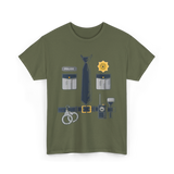 Police Officer Costume Police Gear T-Shirt - Military Green