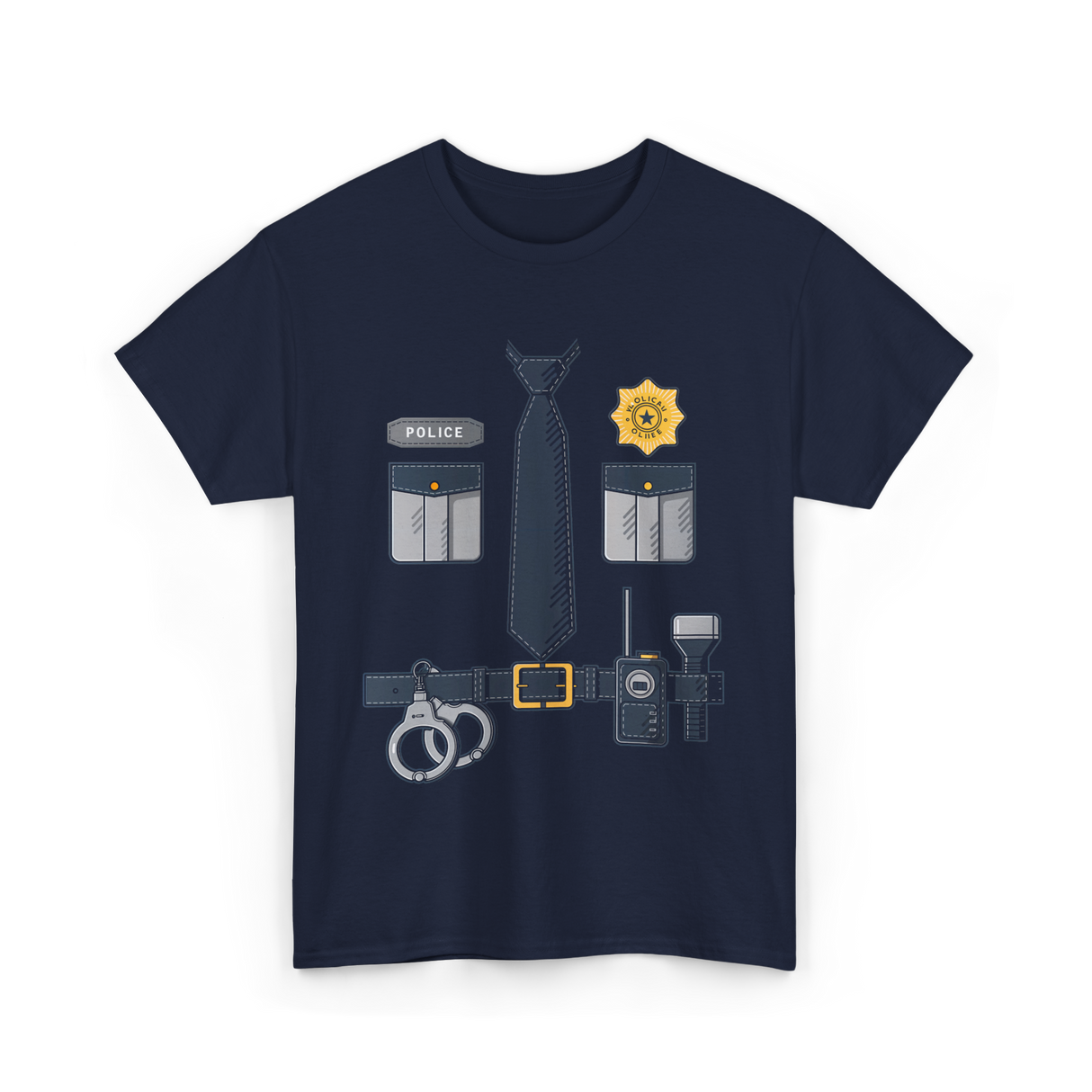 Police Officer Costume Police Gear T-Shirt - Navy