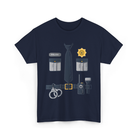 Police Officer Costume Police Gear T-Shirt - Navy