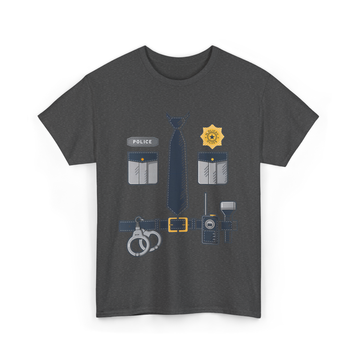 Police Officer Costume Police Gear T-Shirt - Dark Heather