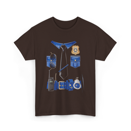 Police Officer Gear Police Cop T-Shirt - Dark Chocolate