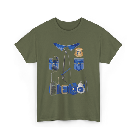Police Officer Gear Police Cop T-Shirt - Military Green