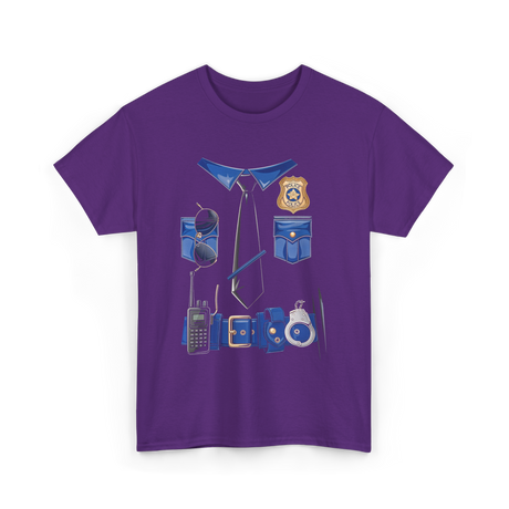 Police Officer Gear Police Cop T-Shirt - Purple