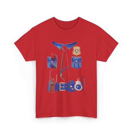 Police Officer Gear Police Cop T-Shirt - Red
